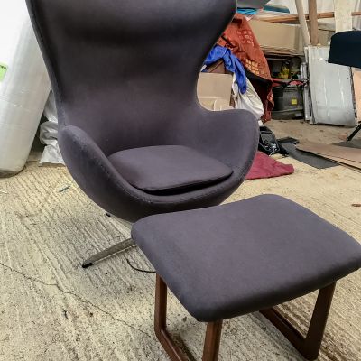 Photo of project „Egg chair with foot stool Reupholstery 9“ #6